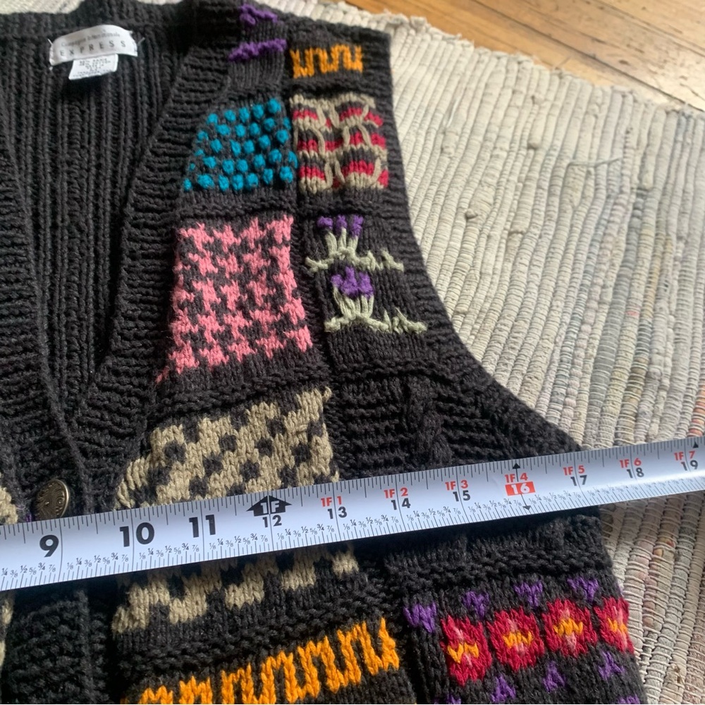 Vintage Compagnie Internationale Express 90s Geometric Cardigan Sweater vest - Picture 7 of 8
